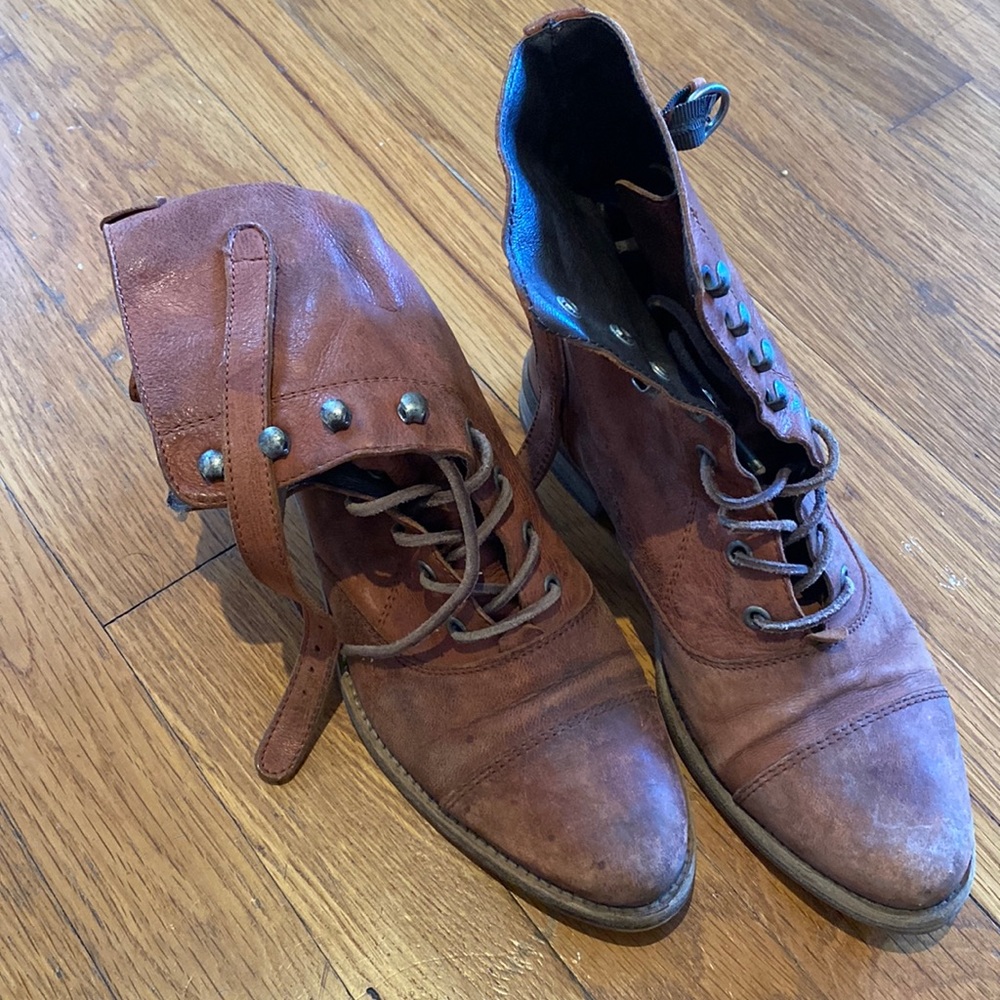 Allsaints cognac brown boots size 36